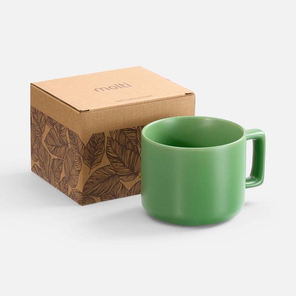 картинка Чашка Jumbo в коробке матовая, зеленая от магазина