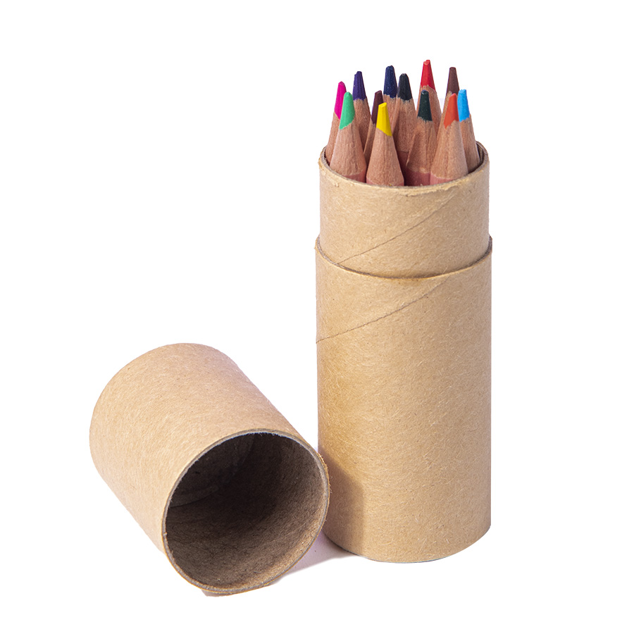 картинка Набор цветных карандашей мини FLORA ,12 цветов, в тубе, дерево, картон от магазина