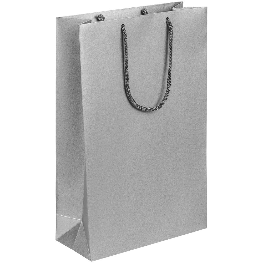 картинка Пакет бумажный «Блеск», средний, серебристый от магазина
