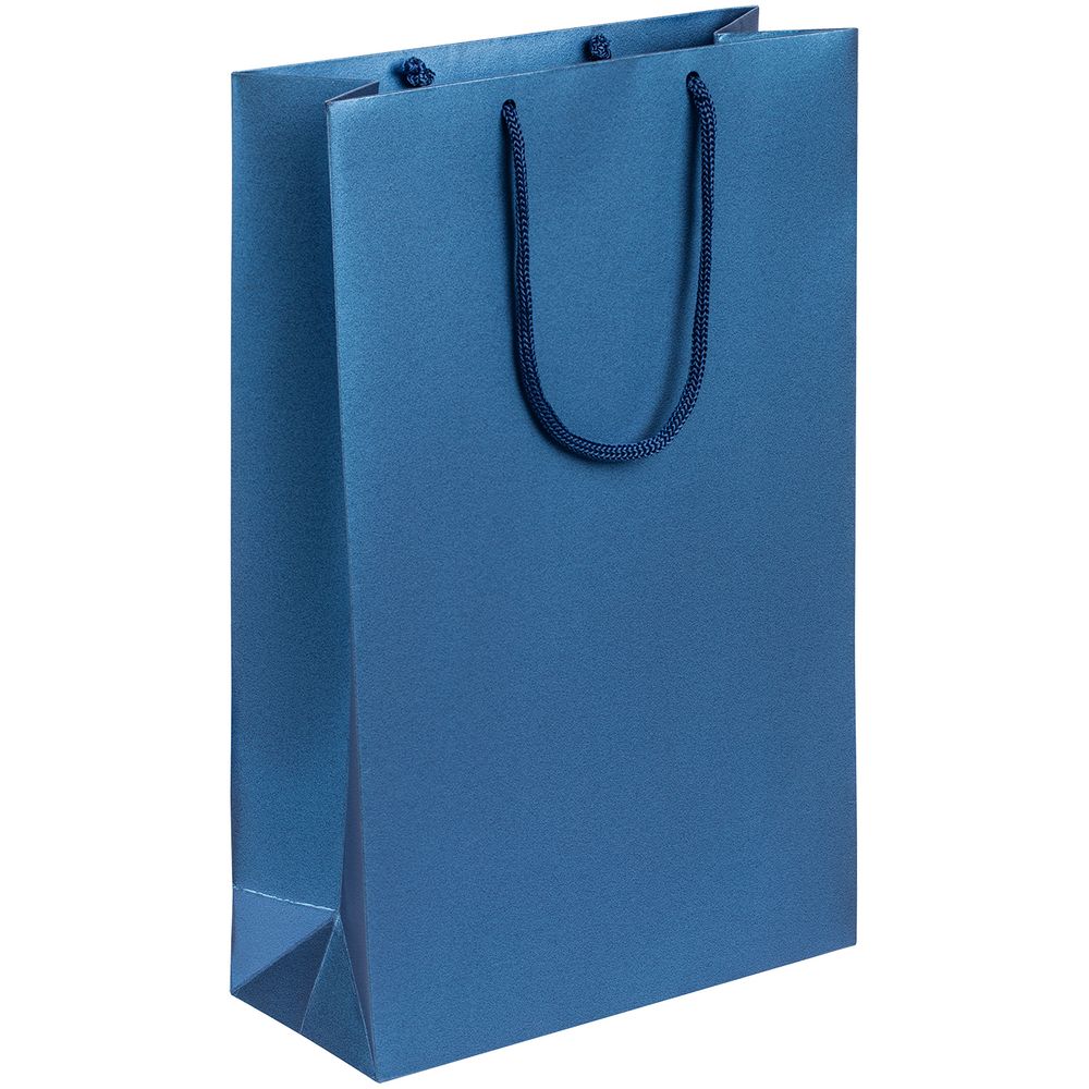 картинка Пакет бумажный «Блеск», средний, синий от магазина