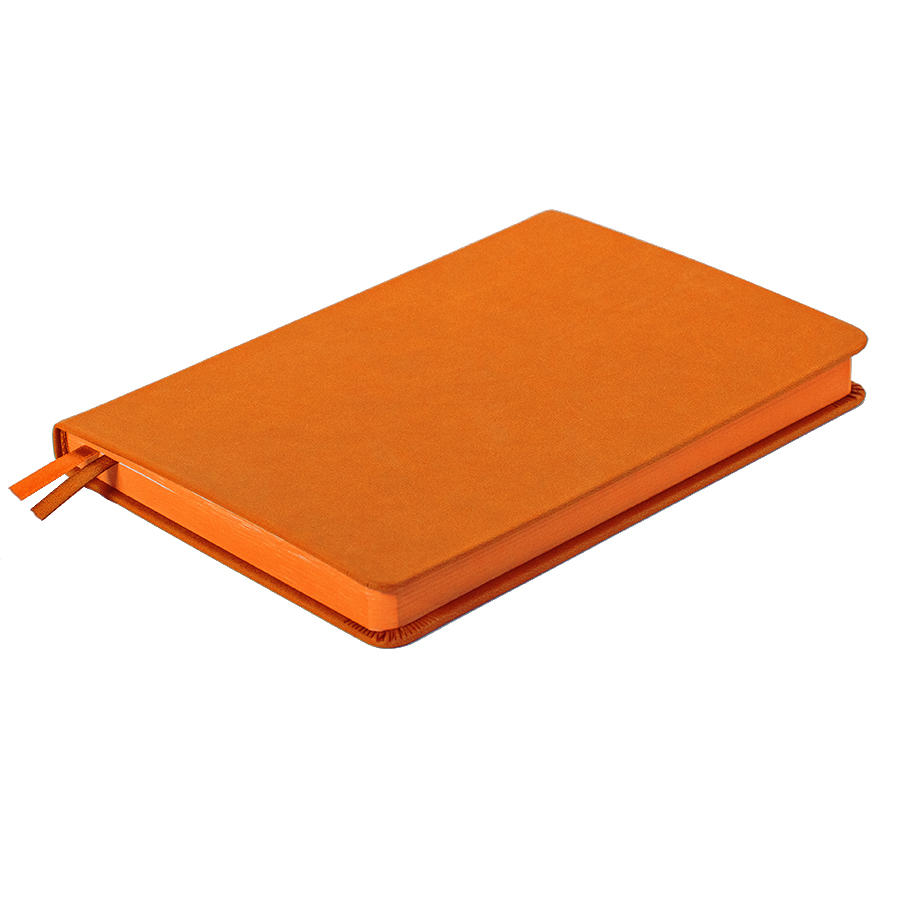 картинка Ежедневник недатированный Softie, А5, оранжевый, блок в клетку, оранжевый обрез от магазина