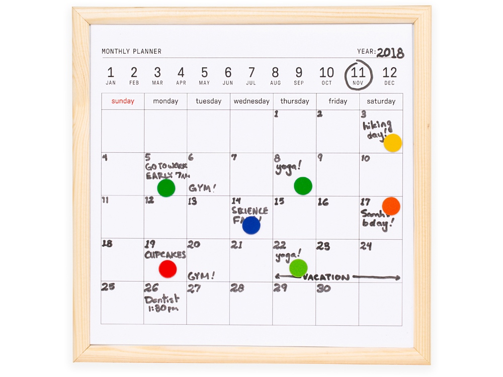 картинка Календарь для заметок с маркером Whiteboard calendar от магазина