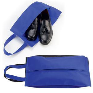 картинка Футляр для обуви на молнии "HAPPY TRAVEL", синий, нетканка , 20*42*15 см, шелкография от магазина