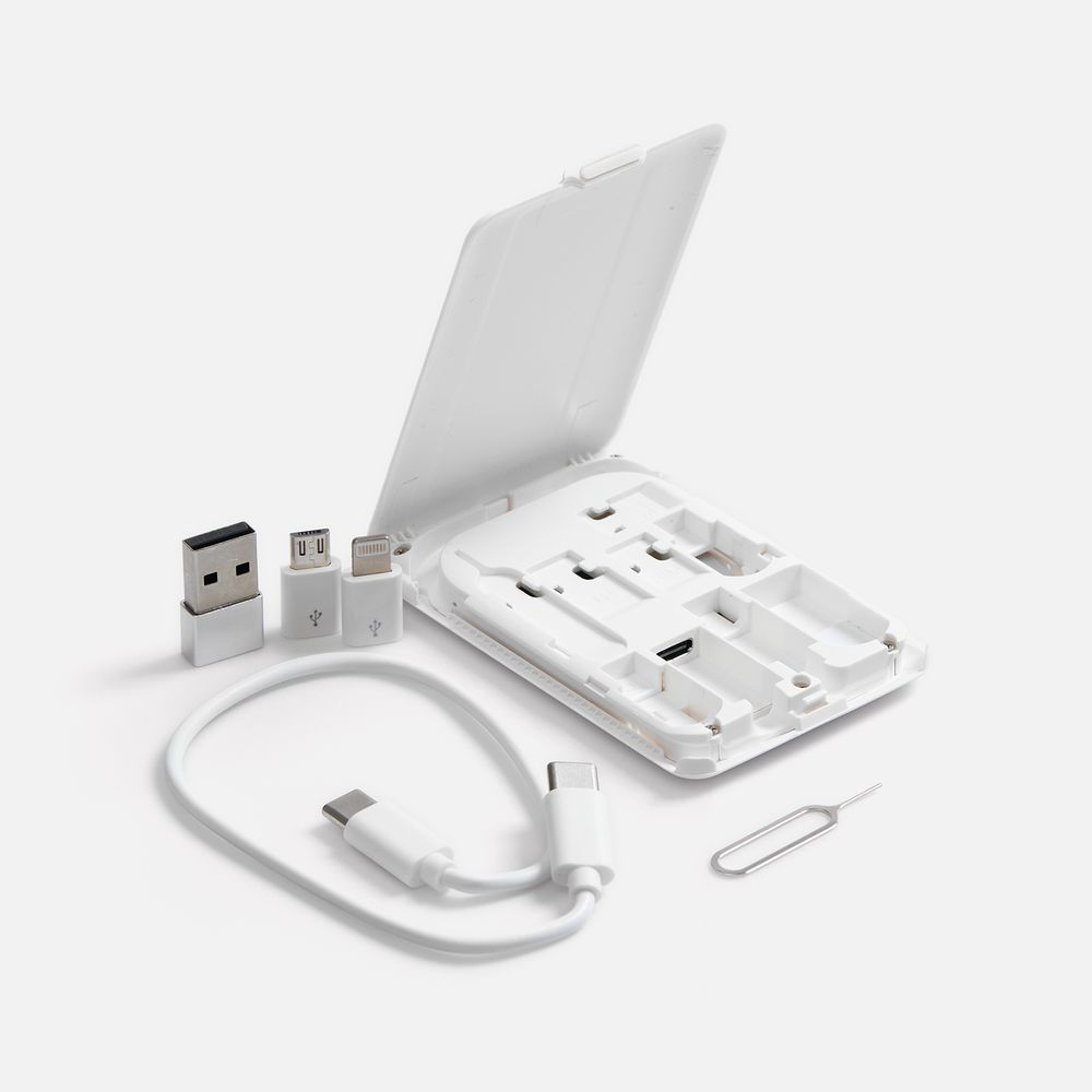картинка Органайзер с беспроводной зарядкой и набором адаптеров Octopod, белый от магазина
