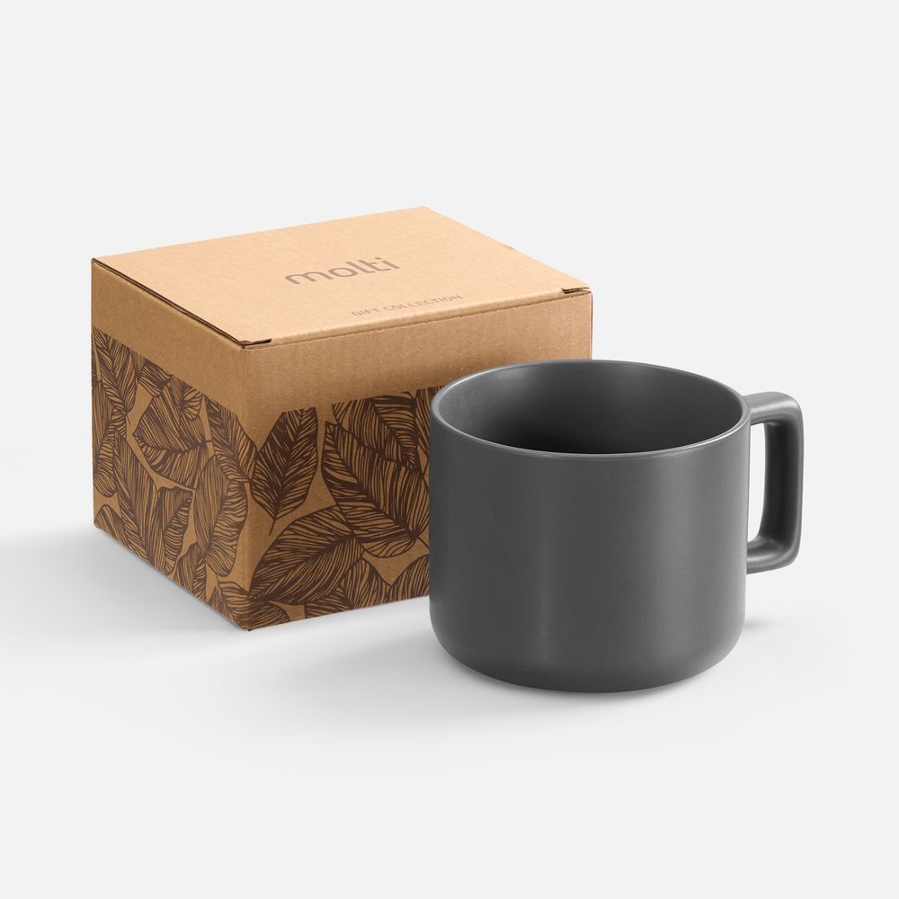 картинка Чашка Jumbo в коробке матовая, темно-серая от магазина