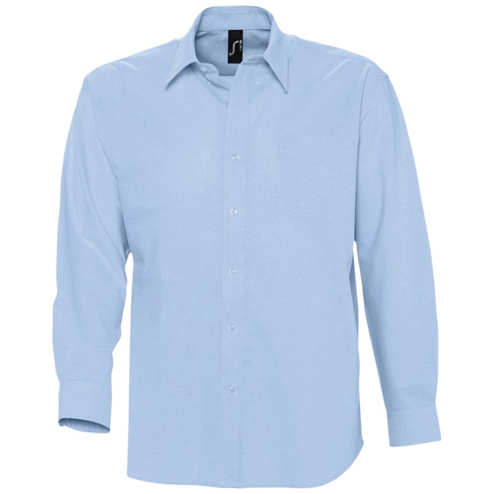 картинка Рубашка мужская с длинным рукавом Boston, голубая от магазина